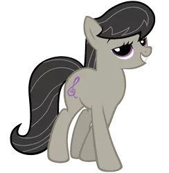 Size: 880x900 | Tagged: dead source, safe, artist:flamelauncher14, derpibooru import, octavia melody, earth pony, pony, bedroom eyes, cutie mark, female, grin, happy, hooves, mare, simple background, smiling, solo, strut, transparent background, vector