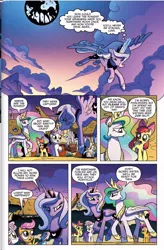 Size: 608x926 | Tagged: safe, derpibooru import, idw, apple bloom, derpy hooves, lotus blossom, princess celestia, princess luna, scootaloo, sweetie belle, pegasus, pony, spoiler:comic, spoiler:comic08, advertisement, comic, female, idw advertisement, mare, preview, s1 luna