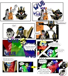 Size: 1280x1434 | Tagged: artist:koopa-master, bumblebee, comic, crossover, derpibooru import, facehoof, facepalm, jazz, octavia is not amused, octavia melody, prowl, safe, transformers, transformers animated, unamused, vinyl scratch