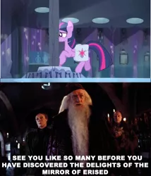 Size: 640x748 | Tagged: safe, derpibooru import, edit, edited screencap, screencap, twilight sparkle, equestria girls, equestria girls (movie), albus dumbledore, caption, harry potter, humor, image macro, text