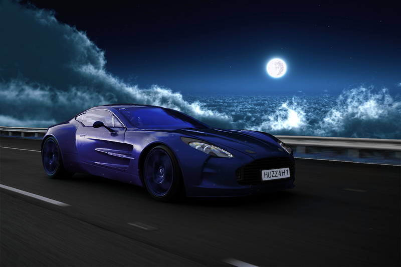 Size: 1280x853 | Tagged: artist:shadowbolt240z, aston martin, aston martin one 77, barely pony related, car, derpibooru import, mare in the moon, moon, princess luna, safe