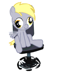 Size: 200x256 | Tagged: safe, derpibooru import, derpy hooves, pegasus, pony, animated, chair, cute, derpabetes, female, filly, filly derpy, flapping, how, office chair, simple background, sitting, smiling, solo, spin meme, spinning, white background, younger