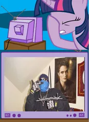 Size: 563x771 | Tagged: derpibooru import, edward cullen, exploitable meme, facehoof, fail, gangsta, manly, meme, middle finger, obligatory pony, poster, safe, thug life, tv meme, twilight (series), twilight sparkle, vulgar