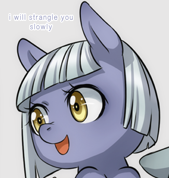 Size: 2000x2104 | Tagged: artist:racoonsan, caption, cropped, derpibooru import, edit, hilarious in hindsight, image macro, limestone pie, meme, /mlp/, safe, solo, text