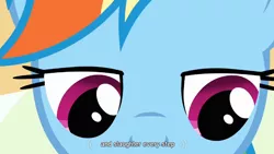 Size: 854x480 | Tagged: caption, derpibooru import, edit, edited screencap, meme, rainbow dash, read it and weep, safe, screencap, solo, youtube caption