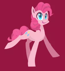 Size: 1136x1249 | Tagged: safe, artist:foxda, derpibooru import, pinkie pie, earth pony, pony, colored pupils, pink background, simple background, smiling, solo