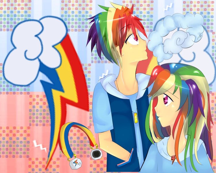 Size: 999x799 | Tagged: artist:iluvfanfics09, derpibooru import, human, humanized, rainbow blitz, rainbow dash, rule 63, safe, self ponidox