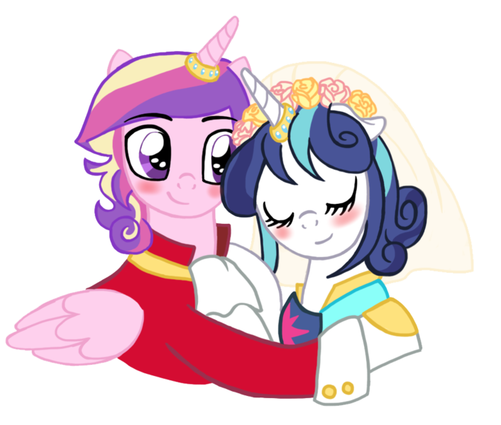 Size: 929x790 | Tagged: artist:reina-del-caos, derpibooru import, female, gleaming bolero, gleaming shield, male, prince bolero, princess cadance, rule 63, safe, shining armor, shiningcadance, shipping, straight