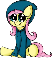 Size: 1454x1615 | Tagged: artist:chibi95, clothes, derpibooru import, fluttershy, hoodie, safe, solo