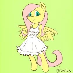 Size: 900x900 | Tagged: 30 minute art challenge, anthro, artist:draneas, clothes, derpibooru import, dress, fluttershy, safe, solo