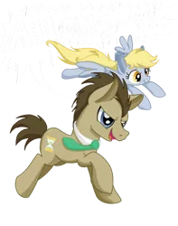 Size: 900x1140 | Tagged: safe, artist:random-gal, derpibooru import, derpy hooves, doctor whooves, time turner, pegasus, pony, doctor whooves and assistant, allons-y, female, mare, necktie, simple background, transparent background, vector