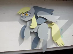 Size: 1024x768 | Tagged: safe, artist:shadestepwarrior, derpibooru import, derpy hooves, pegasus, pony, blank flank, craft, female, mare, papercraft, solo