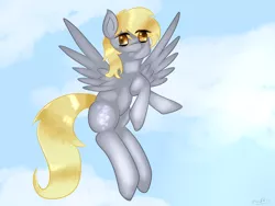 Size: 1024x768 | Tagged: safe, artist:muffinanator, derpibooru import, derpy hooves, pegasus, pony, female, mare, solo, underp