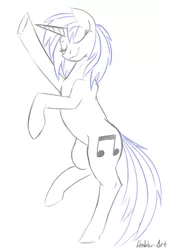 Size: 500x725 | Tagged: artist:hobbsmeerkat, dancing, derpibooru import, safe, solo, vinyl scratch