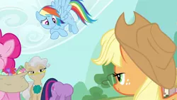 Size: 1280x720 | Tagged: applejack, artist:capnpea, derpibooru import, edit, edited screencap, fimbriae, headless, mayor mare, pinkie pie, rainbow dash, safe, screencap, twilight sparkle