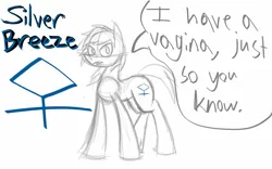 Size: 1280x800 | Tagged: safe, derpibooru import, oc, oc:silver breeze, unofficial characters only, pony, female, mare, reverse trap, solo, speech bubble
