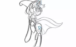Size: 1280x800 | Tagged: safe, derpibooru import, oc, oc:silver breeze, unofficial characters only, pony, unicorn, angry, cape, clothes, female, hat, magic, mare, reverse trap, solo, wizard, wizard hat