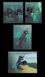 Size: 813x1371 | Tagged: artist:merrypaws, changeling, changeling hive, comic, comic:iris, derpibooru import, helmet, oc, oc:greg, reflection, safe, unofficial characters only