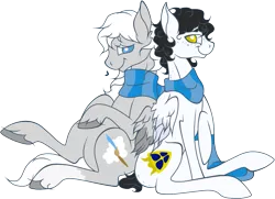 Size: 1019x736 | Tagged: safe, artist:legalese, derpibooru import, oc, pegasus, pony, clothes, gay, male, scarf, shipping, stallion