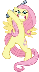 Size: 292x532 | Tagged: derpibooru import, flutterrage, fluttershy, idw, safe, solo, spoiler:comicm04, steel pipe, this will end in tears