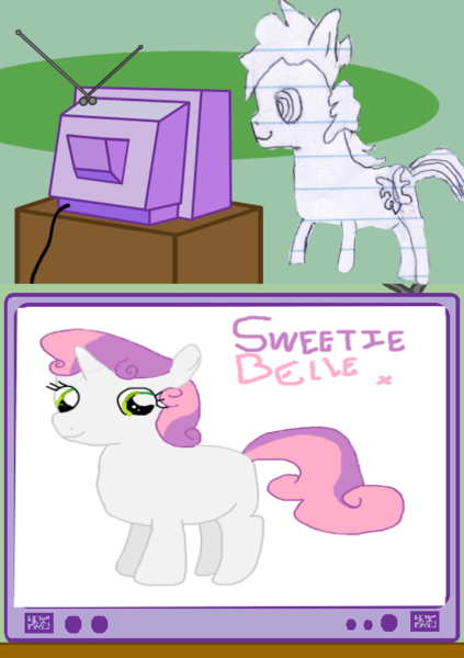 Size: 423x600 | Tagged: derpibooru import, exploitable meme, lined paper, meme, obligatory pony, oc, oc:sketchy the notebook pony, safe, stylistic suck, tv meme, unofficial characters only