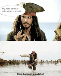 Size: 485x600 | Tagged: beach, derpibooru, derpibooru import, exploitable meme, jack sparrow, meme, meta, safe, unpopular opinion sparrow