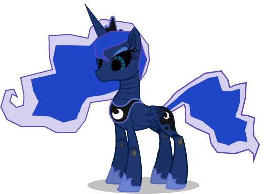 Size: 545x384 | Tagged: artist:ask-artila, derpibooru import, lunabotic, princess luna, robot, safe, simple background, solo