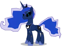 Size: 545x384 | Tagged: artist:ask-artila, derpibooru import, lunabotic, princess luna, robot, safe, simple background, solo