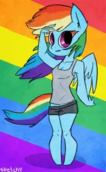 Size: 714x1158 | Tagged: anthro, artist:lizzyoli-ravioli, derpibooru import, rainbow dash, safe, solo