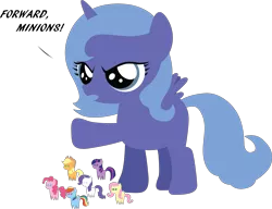 Size: 4496x3456 | Tagged: safe, artist:sundownglisten, derpibooru import, applejack, fluttershy, pinkie pie, princess luna, rainbow dash, rarity, twilight sparkle, pony, doll, female, filly, mane six, pointy ponies, simple background, toy, woona, younger