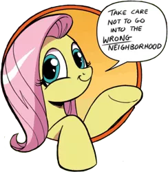 Size: 421x431 | Tagged: safe, derpibooru import, edit, idw, fluttershy, pegasus, pony, crossing the memes, dialogue, exploitable meme, faic, female, good advice fluttershy, mare, meme, memeception, simple background, smiling, smirk, solo, transparent background, twiface, wrong neighborhood