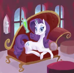 Size: 1904x1872 | Tagged: artist:twitchykismet, couch, derpibooru import, levitation, magic, rarity, rarity month, safe, solo, telekinesis