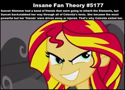 Size: 909x659 | Tagged: safe, derpibooru import, edit, edited screencap, screencap, sunset shimmer, equestria girls, equestria girls (movie), insane fan theory, meta, solo, speculation, text