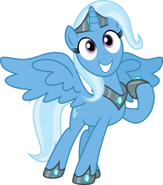 Size: 3000x3407 | Tagged: dead source, safe, artist:dcencia, derpibooru import, trixie, alicorn, pony, alicornified, crown, happy, high res, jewelry, race swap, regalia, simple background, smiling, solo, transparent background, trixiecorn, vector