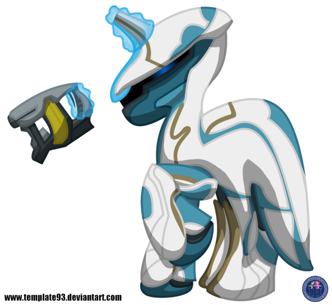 Size: 2894x2659 | Tagged: safe, artist:template93, derpibooru import, ponified, pony, commission, cyborg space ninja pony, solo, warframe