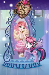 Size: 378x576 | Tagged: safe, derpibooru import, edit, twilight sparkle, twilight sparkle (alicorn), alicorn, equestria girls, equestria girls (movie), c.a. cupid, ever after high, exploitable meme, magic mirror, magic mirror meme, meme, monster high