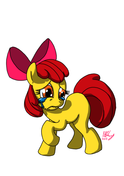 Size: 700x990 | Tagged: apple bloom, artist:projectzuel, crying, derpibooru import, sad, safe, solo