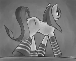 Size: 1200x958 | Tagged: semi-grimdark, artist:2snacks, derpibooru import, oc, unofficial characters only, pony, monochrome, solo, stitches