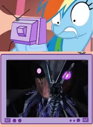 Size: 559x768 | Tagged: beast hunters, breakdown, derpibooru import, exploitable meme, meme, obligatory pony, rainbow dash, safe, terrorcon, transformers, transformers prime, tv meme, undead, zombie