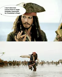 Size: 2404x2976 | Tagged: derpibooru import, exploitable meme, jack sparrow, lauren faust, meme, safe, unpopular opinion sparrow