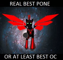 Size: 500x481 | Tagged: best pony, derpibooru import, oc, oc:niggertron, red and black oc, safe, solo, unofficial characters only