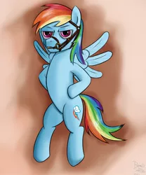 Size: 1280x1536 | Tagged: artist:brainedbysaucepans, bridle, derpibooru import, rainbow dash, safe, solo, tack