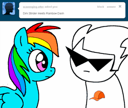 Size: 650x550 | Tagged: animated, artist:madmax, comic, crossover, derpibooru import, dirk strider, homestuck, madmax silly comic shop, ms paint adventures, rainbow dash, safe