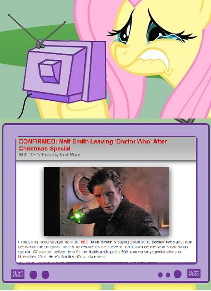 Size: 510x702 | Tagged: crying, derpibooru import, doctor who, exploitable meme, fluttercry, fluttershy, human, irl, irl human, matt smith, meme, obligatory pony, photo, sad, safe, tv meme