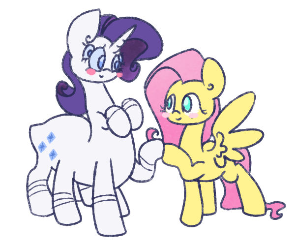 Size: 600x500 | Tagged: safe, artist:otterlore, derpibooru import, fluttershy, rarity, drider, monster pony, original species, spider, spiderpony, blushing, cute, eye contact, female, flarity, friends, hoofbump, lesbian, looking at each other, shipping, simple background, smiling, species swap, spiderponyrarity, spread wings, wat, white background, wings