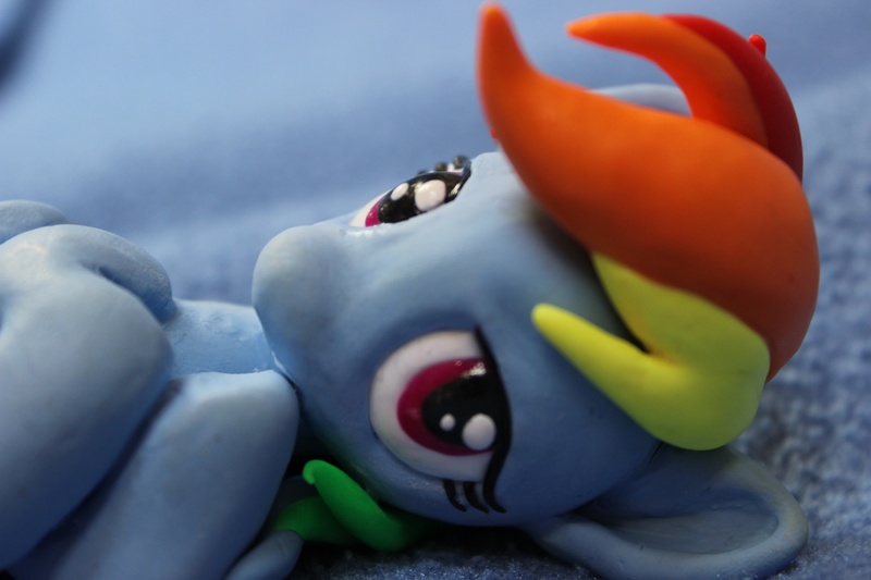 Size: 5184x3456 | Tagged: artist:dustysculptures, bedroom eyes, craft, derpibooru import, irl, photo, rainbow dash, safe, sculpture, side