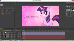 Size: 1920x1080 | Tagged: adobe after effects, artist:zelatynowy, derpibooru import, implied farting, safe, twilight fartle, twilight sparkle