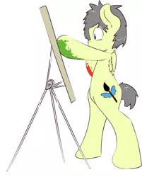 Size: 1280x1596 | Tagged: dead source, safe, artist:kryptchild, derpibooru import, oc, unofficial characters only, pony, bipedal, canvas, paint, paint on fur, painting, request, solo
