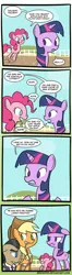 Size: 450x1700 | Tagged: applejack, artist:braindps, comic, derpibooru import, filthy rich, lasso, pinkie pie, pun, rope, safe, twilight sparkle