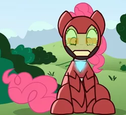 Size: 514x470 | Tagged: artist:tiarawhy, bravest warriors, derpibooru import, iron man, iron mare, pinkie pie, safe, solo